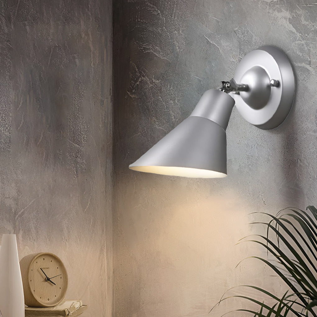 Adjustable Industrial Wall Sconce - Plug-in Reading Lamp