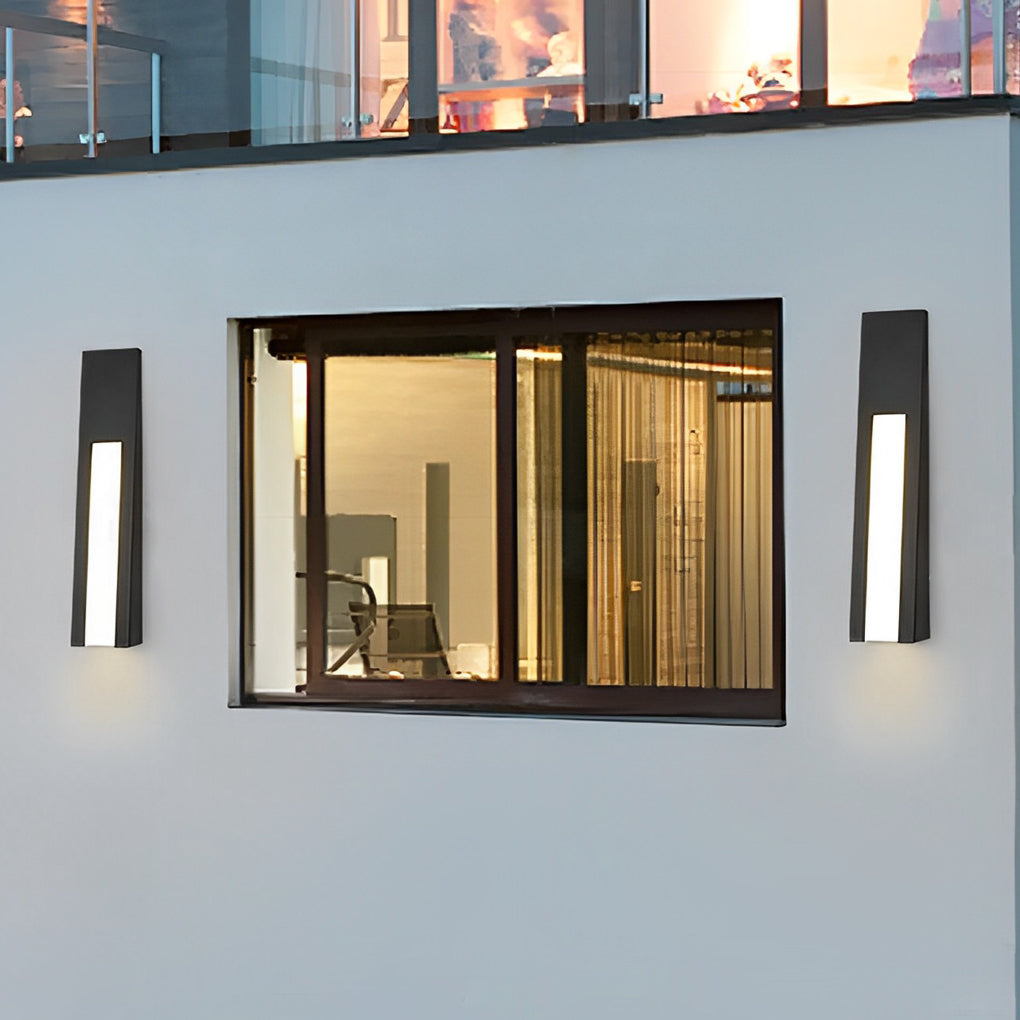 Modern LED Outdoor Wall Light Black Waterproof Stainless Steel