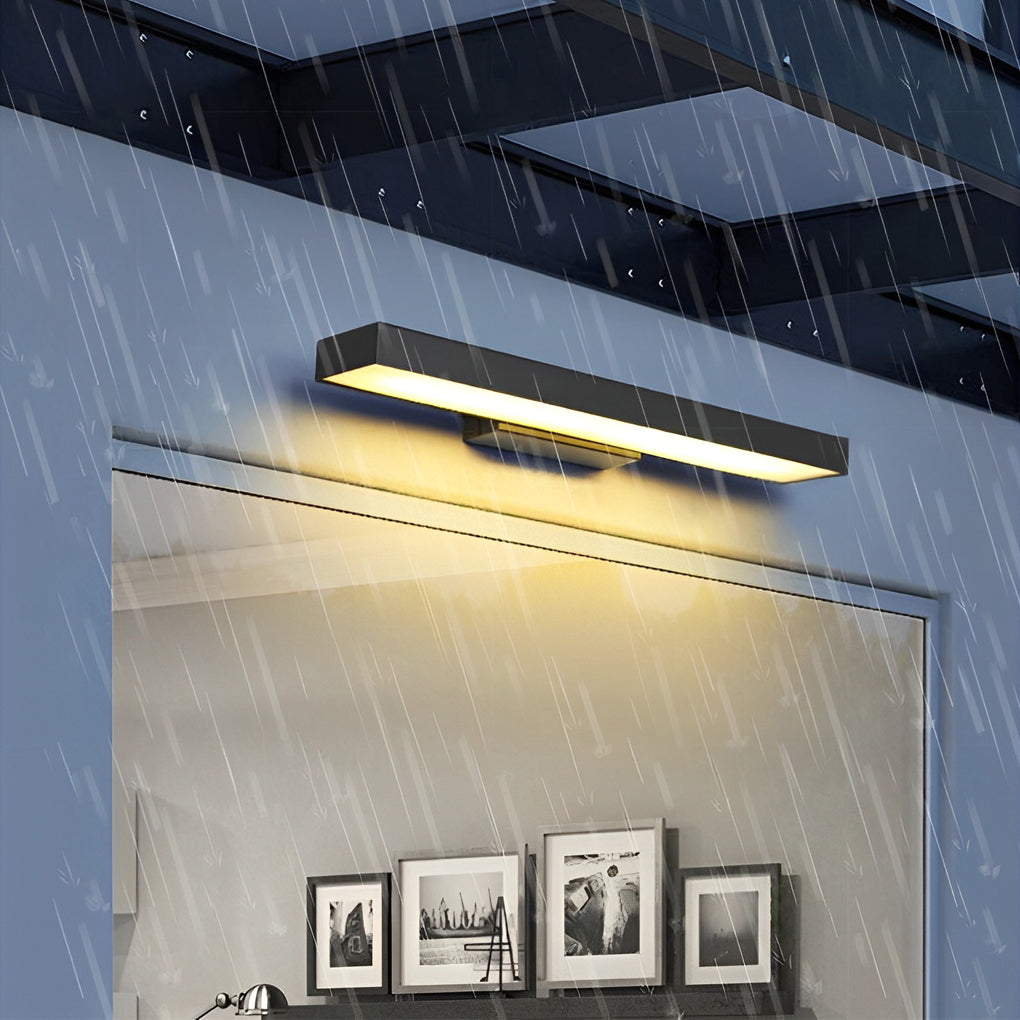 Modern Black Rectangle LED Outdoor Wall Light with Motion Sensor