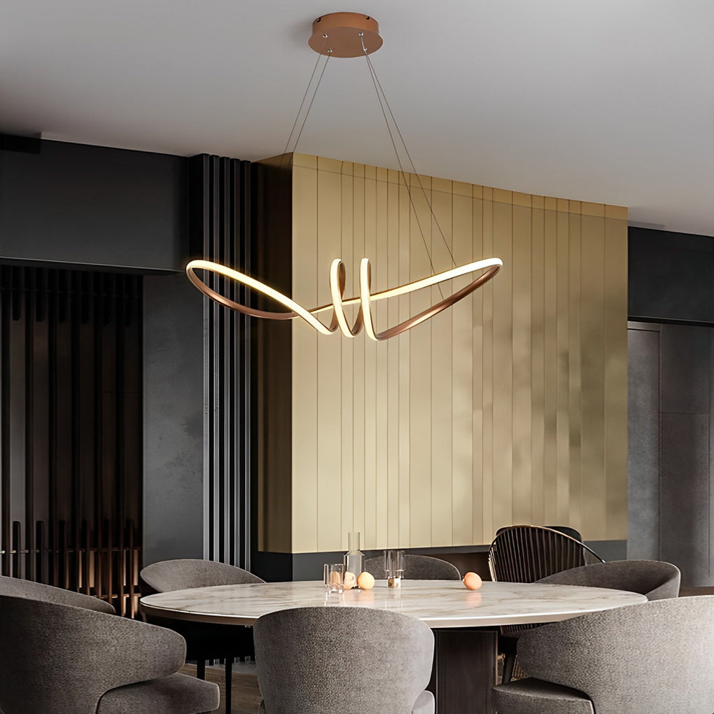 Modern Wave Pendant Light Nordic Acrylic Aluminum Chandelier