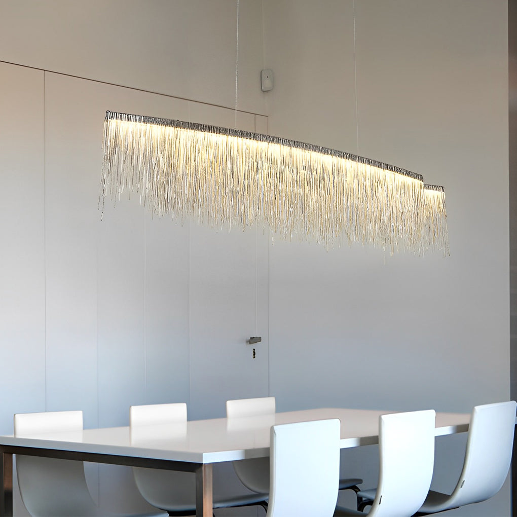 Aluminum Tassel Chain LED Dimmable Post-Modern Dining Chandelier