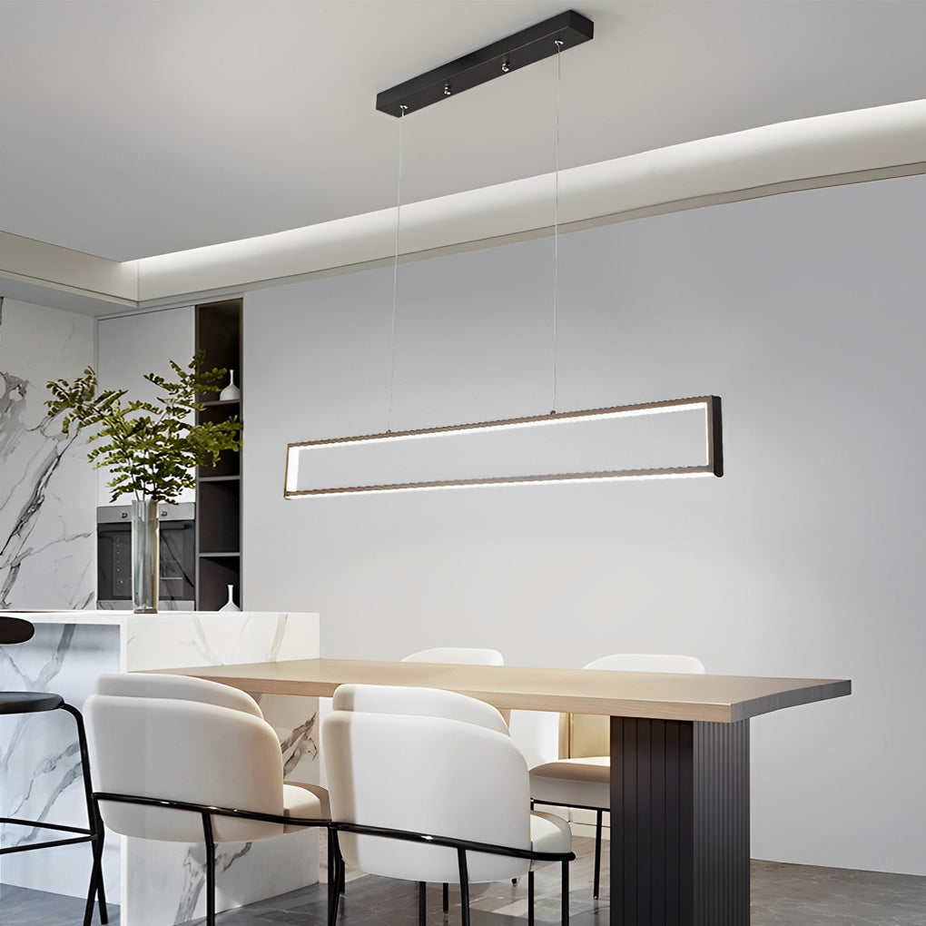 Rectangular Frame LED Modern Pendant Chandelier 47" Aluminum