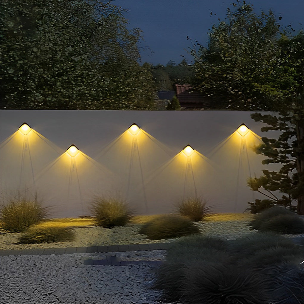 Modern Solar LED Outdoor Wall Light with Multi-Color RGB Modes