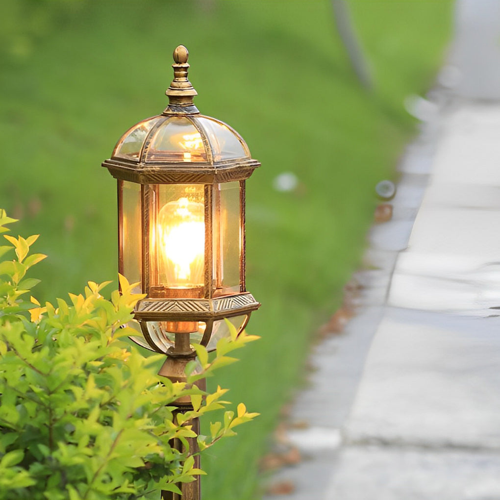 Vintage Golden LED Outdoor Pathway Light | European Lawn Lamp