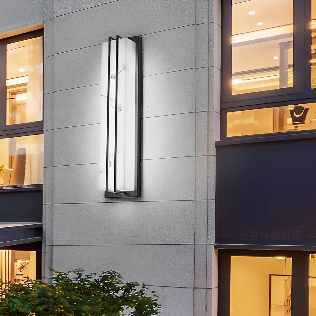 Modern Waterproof Outdoor Wall Light - Resin & Steel LED Fixture