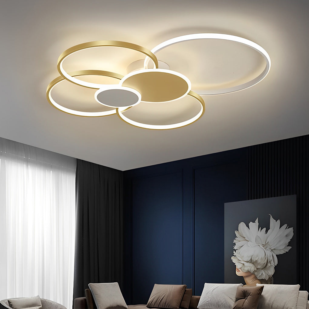 Multi-Circle LED Flush Mount Ceiling Light - Modern Cluster Design