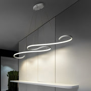 Wavy Lines LED Pendant Light with Stepless Dimming - Modern White