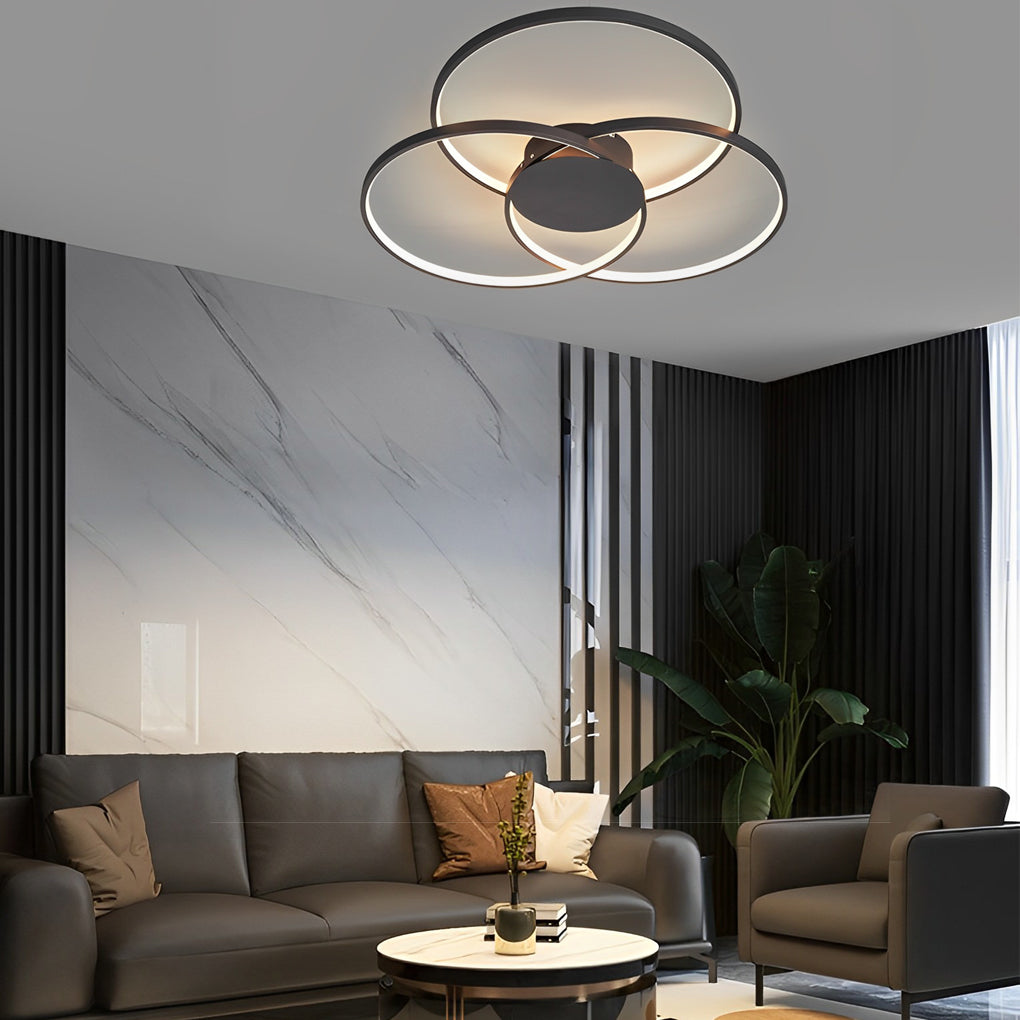 Three Rings Modern Nordic Ceiling Light with Stepless Dimming