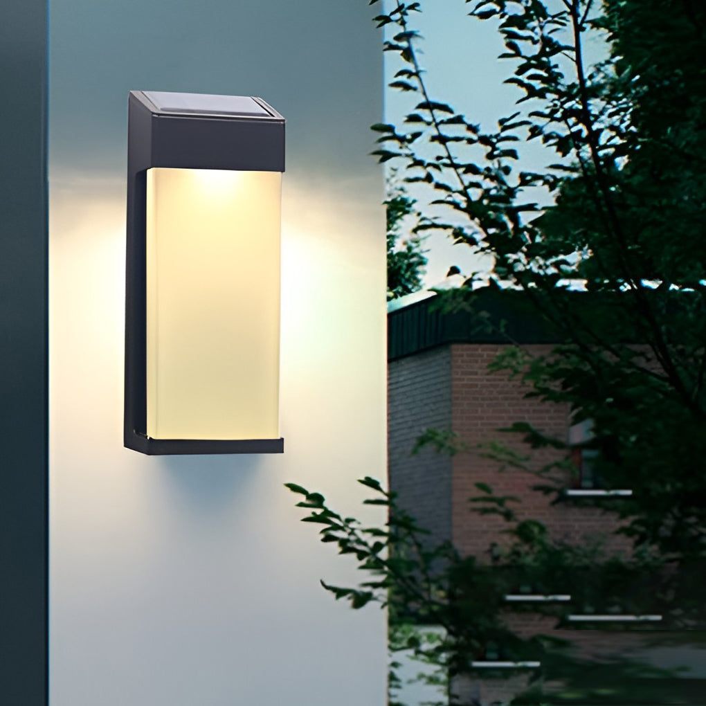 Solar Outdoor Wall Sconce with Light Sensor - Set of 2