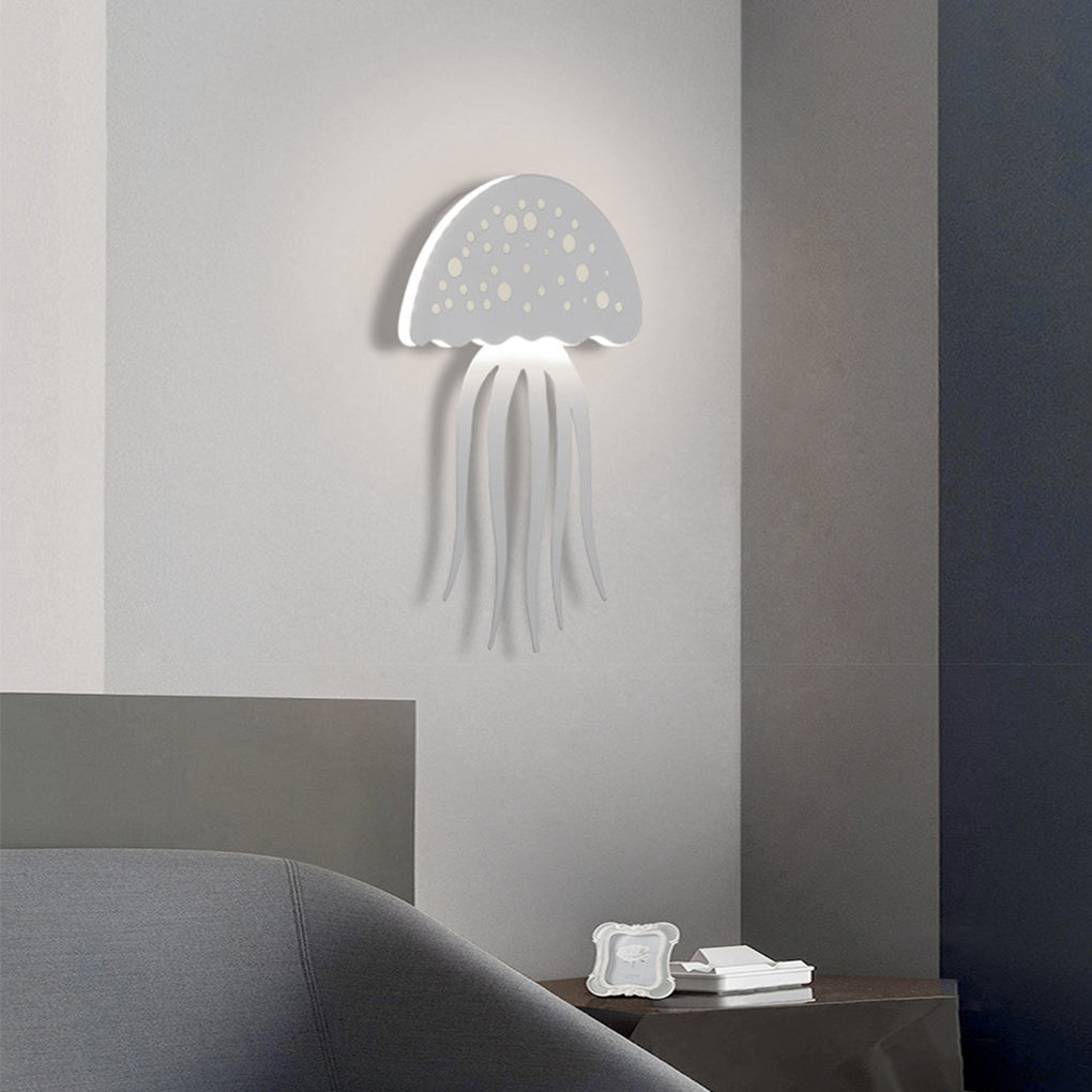 Jellyfish LED Wall Sconce - Modern Acrylic & Metal White Finish