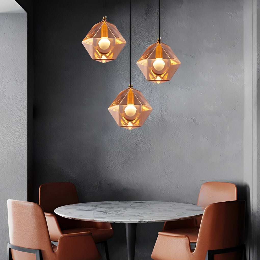 Modern Nordic Glass Pendant Light with Metal Frame