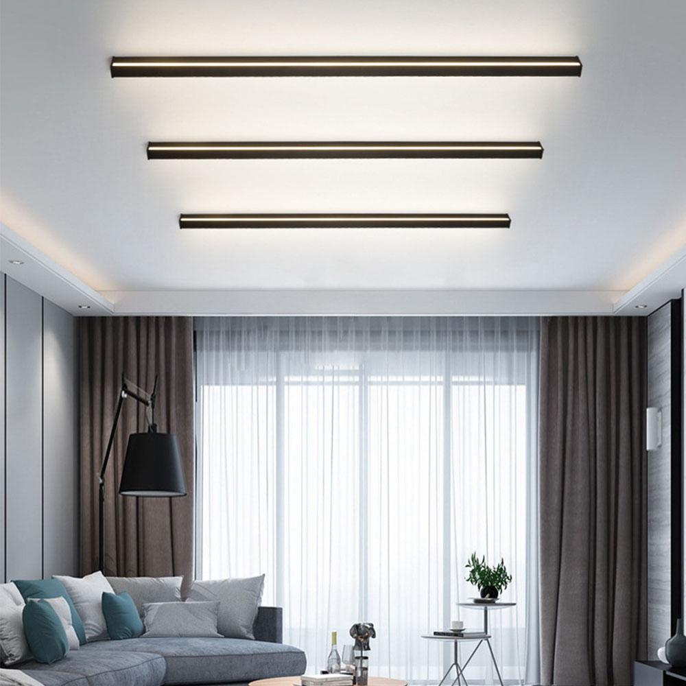 Linear LED Outdoor Wall Light Dimmable Black Aluminum Minimalist
