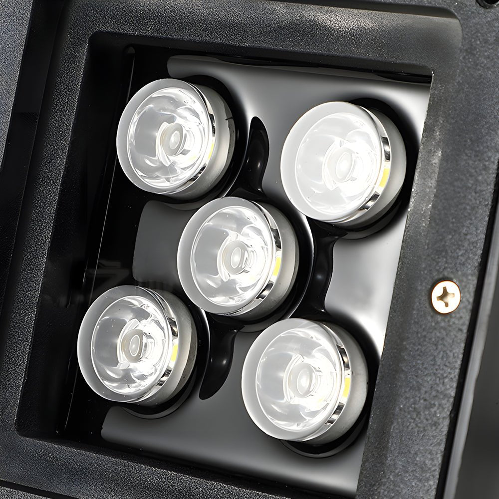 Modern Square LED In-Ground Well Lights - 5-Light Deck & Step Lighting