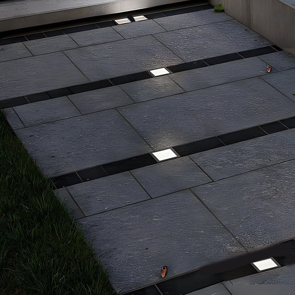Modern Square LED In-Ground Well Lights - 5-Light Deck & Step Lighting