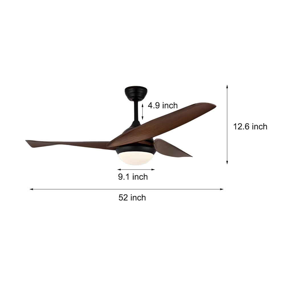 52-Inch Rustic Industrial Ceiling Fan with LED Light & Remote