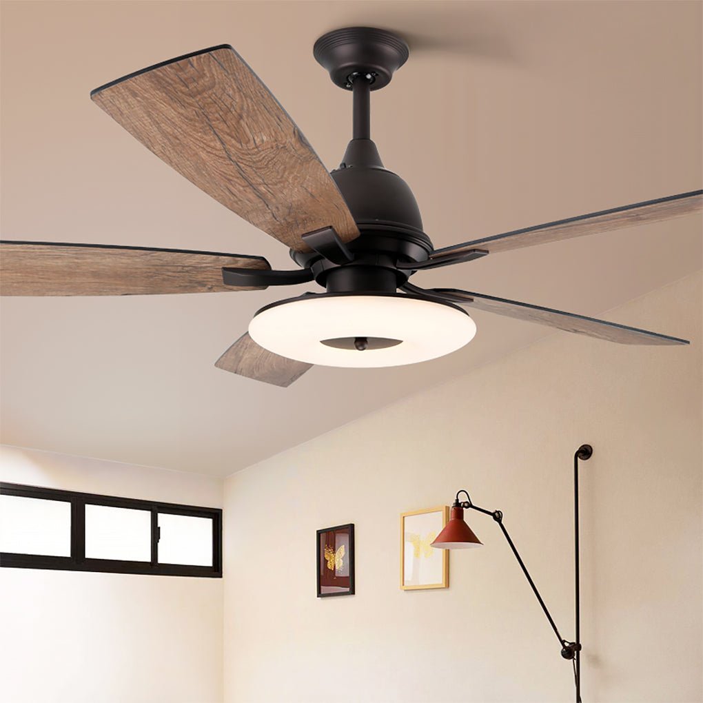 52 Inch Nordic Retro Ceiling Fan Light with Remote Control