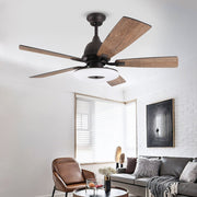 52 Inch Nordic Retro Ceiling Fan Light with Remote Control