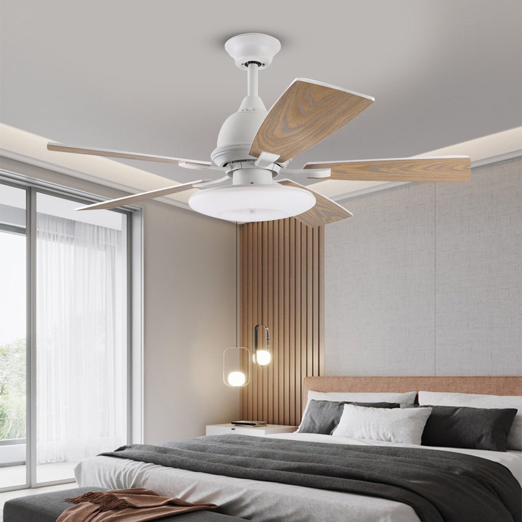 52 Inch Nordic Retro Ceiling Fan Light with Remote Control