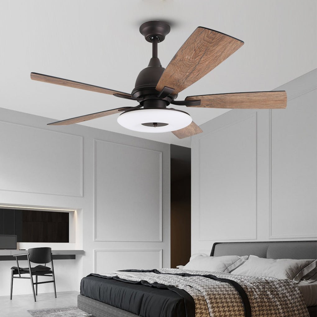 52 Inch Nordic Retro Ceiling Fan Light with Remote Control