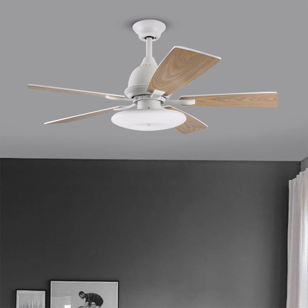 52 Inch Nordic Retro Ceiling Fan Light with Remote Control