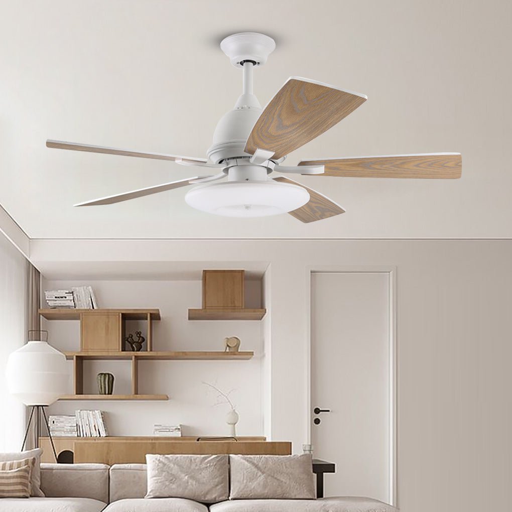 52 Inch Nordic Retro Ceiling Fan Light with Remote Control
