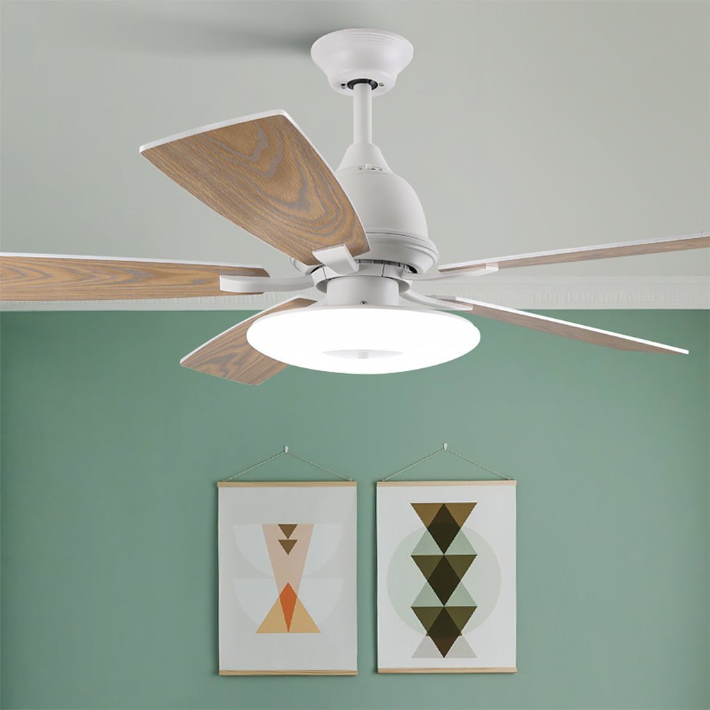 52 Inch Nordic Retro Ceiling Fan Light with Remote Control