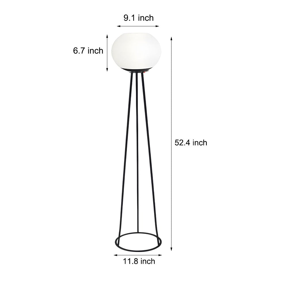 52" Modern Globe Solar Outdoor Floor Lamp with Tripod Stand