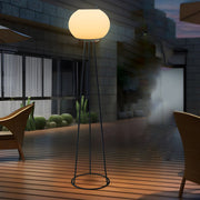 52" Modern Globe Solar Outdoor Floor Lamp with Tripod Stand