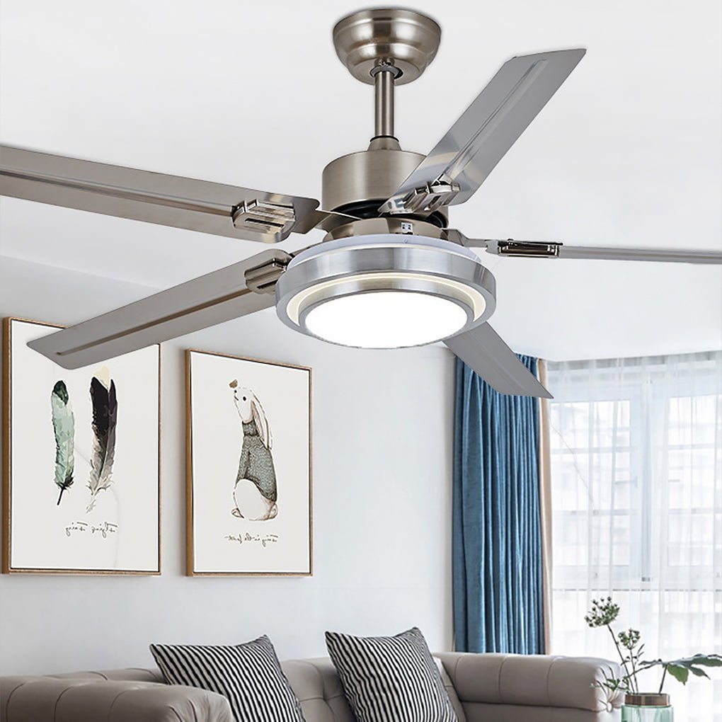 52 Inch Nordic Silent Ceiling Fan Light with Remote Control