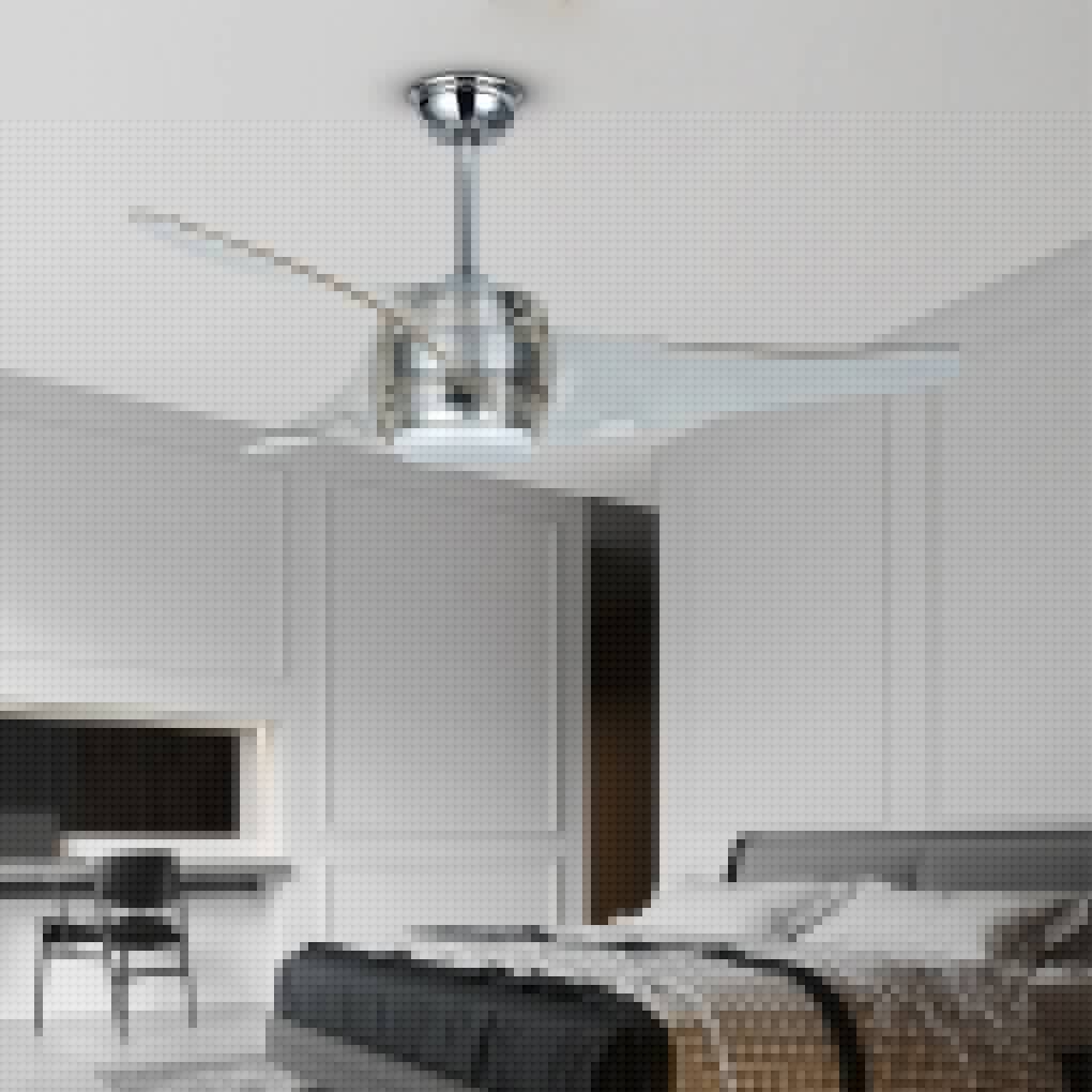 Modern LED Ceiling Fan with Remote Control – 52" Acrylic