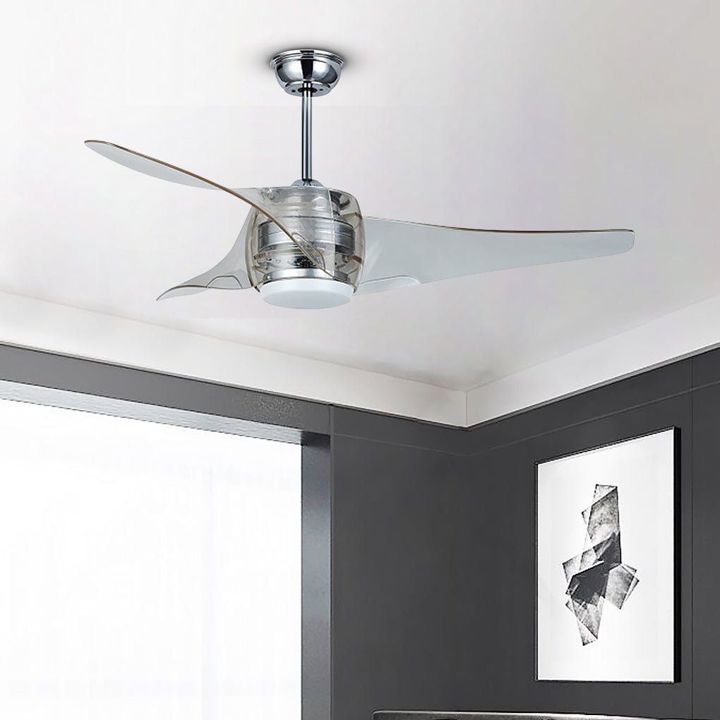 Modern LED Ceiling Fan with Remote Control – 52" Acrylic
