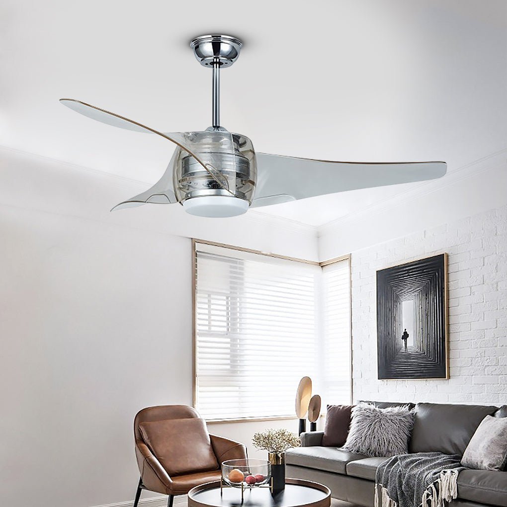 Modern LED Ceiling Fan with Remote Control – 52" Acrylic