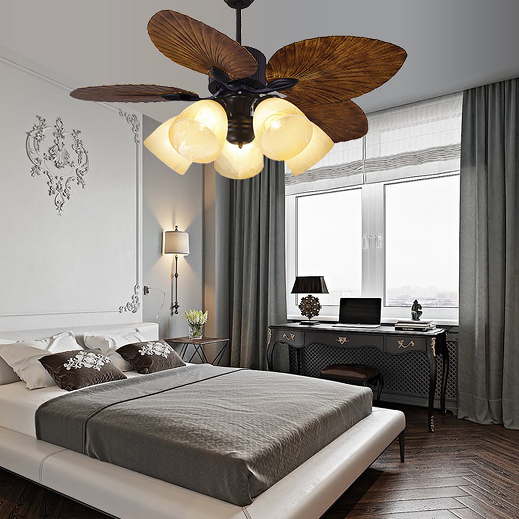 52 Inch Rustic LED Ceiling Fan Light with Remote Control