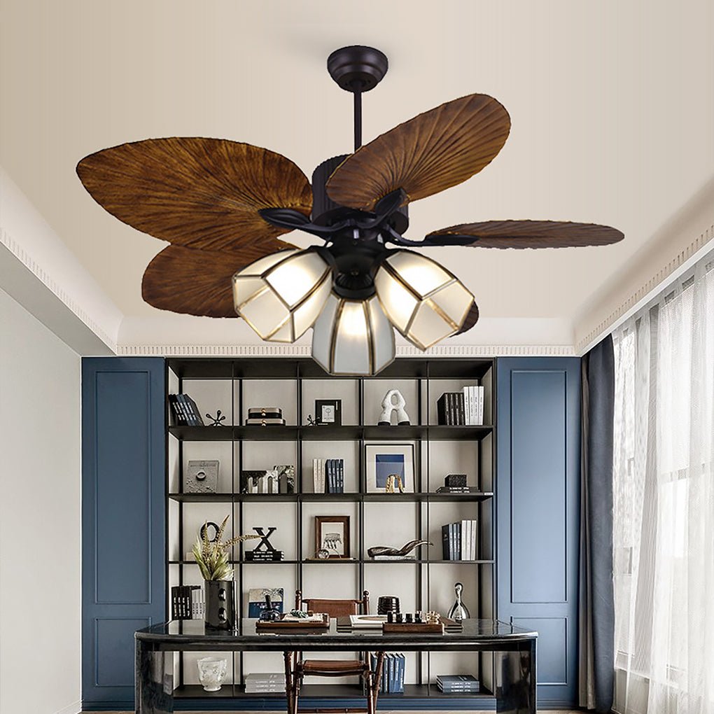 52 Inch Rustic LED Ceiling Fan Light with Remote Control
