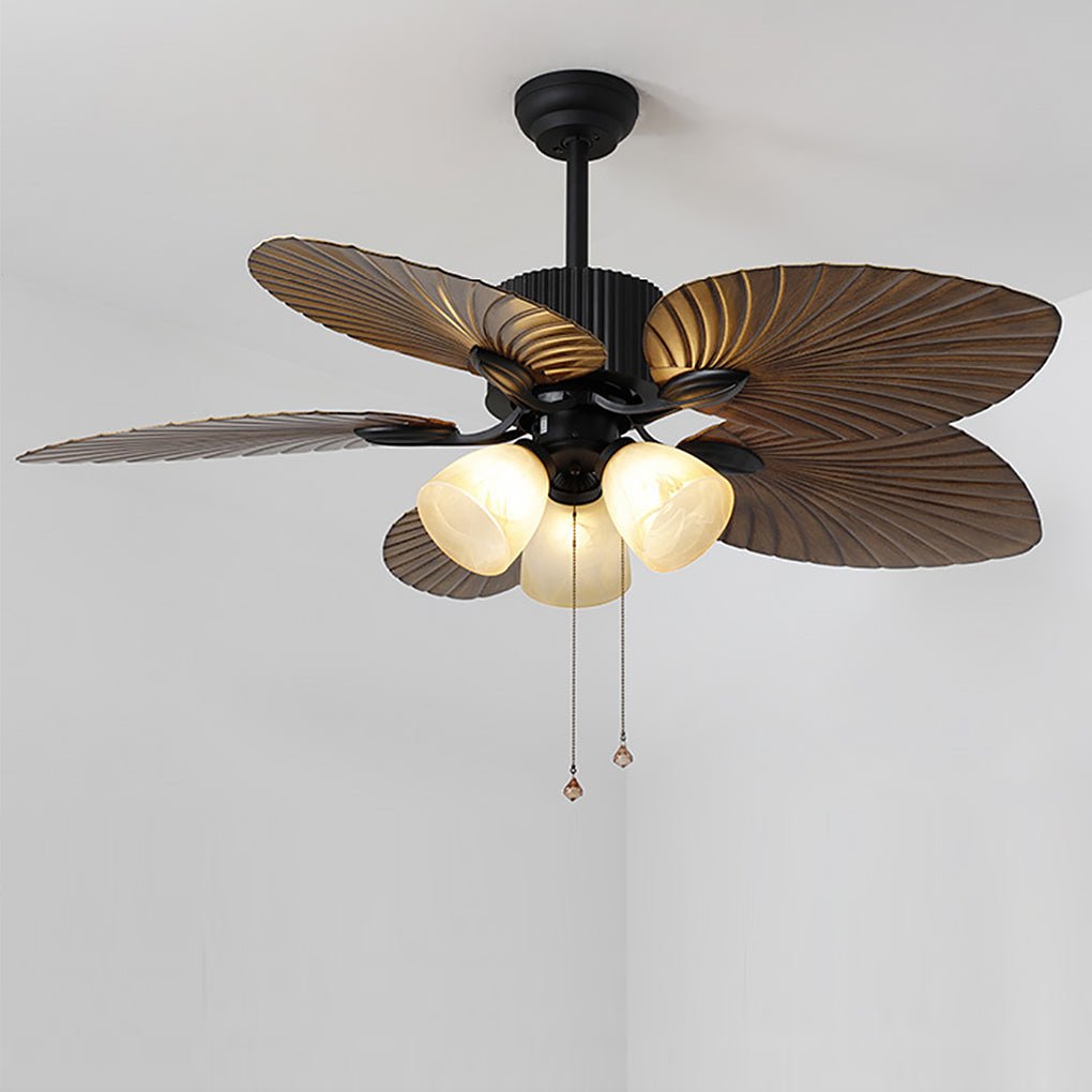 52 Inch Rustic LED Ceiling Fan Light with Remote Control
