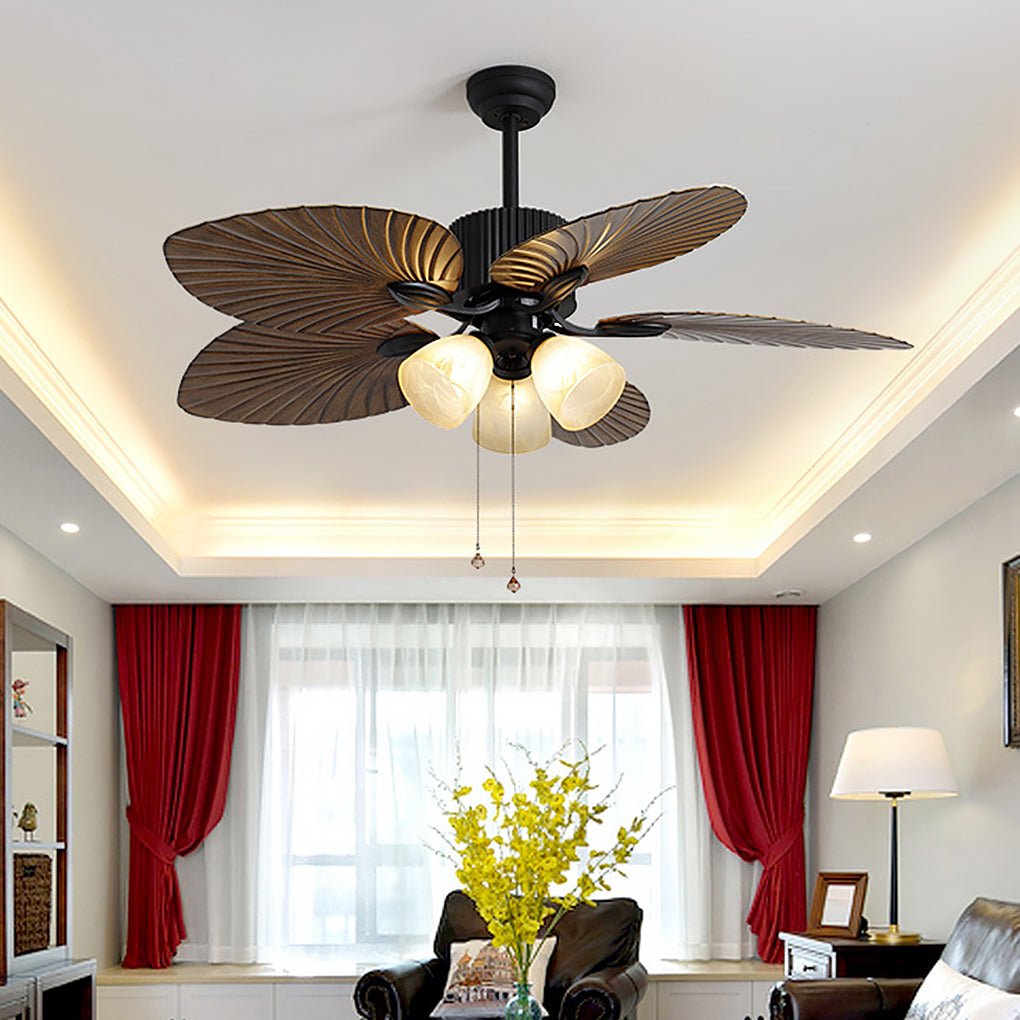 52 Inch Rustic LED Ceiling Fan Light with Remote Control