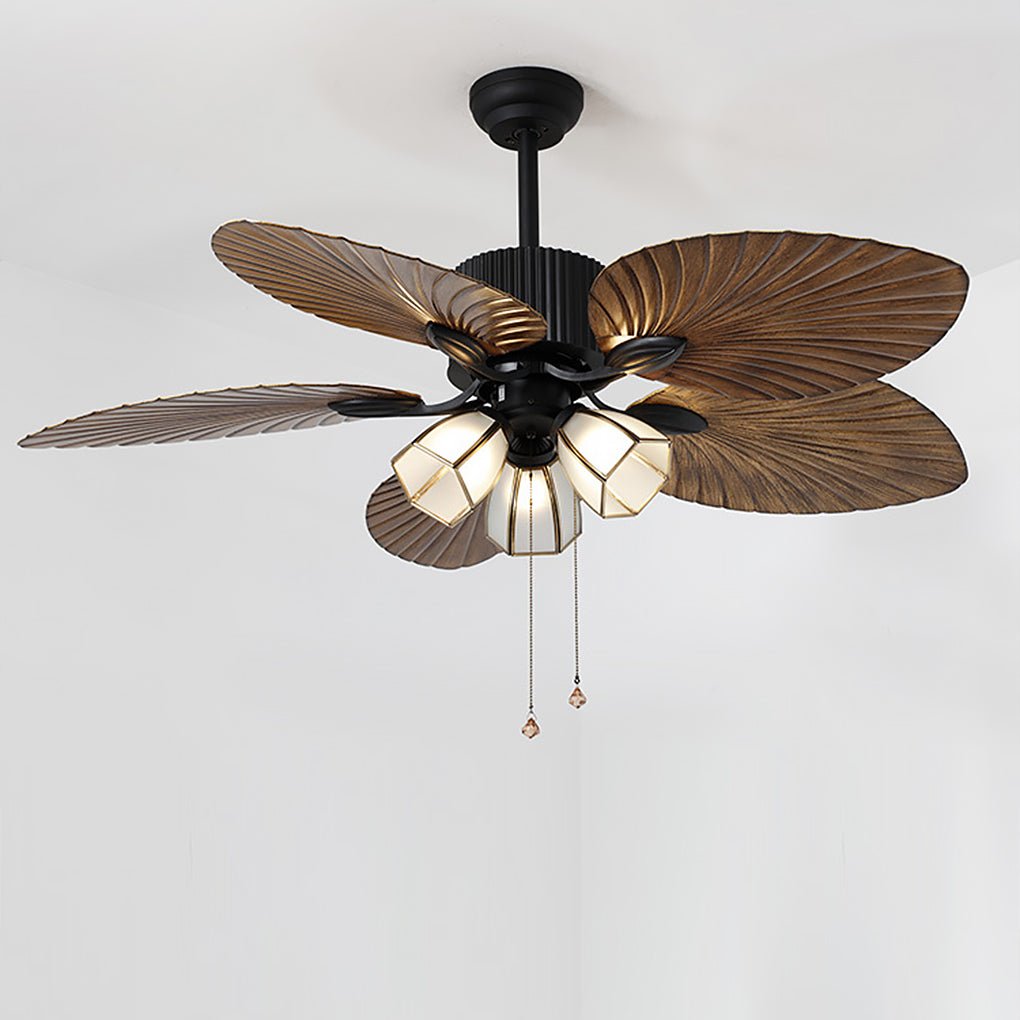 52 Inch Rustic LED Ceiling Fan Light with Remote Control