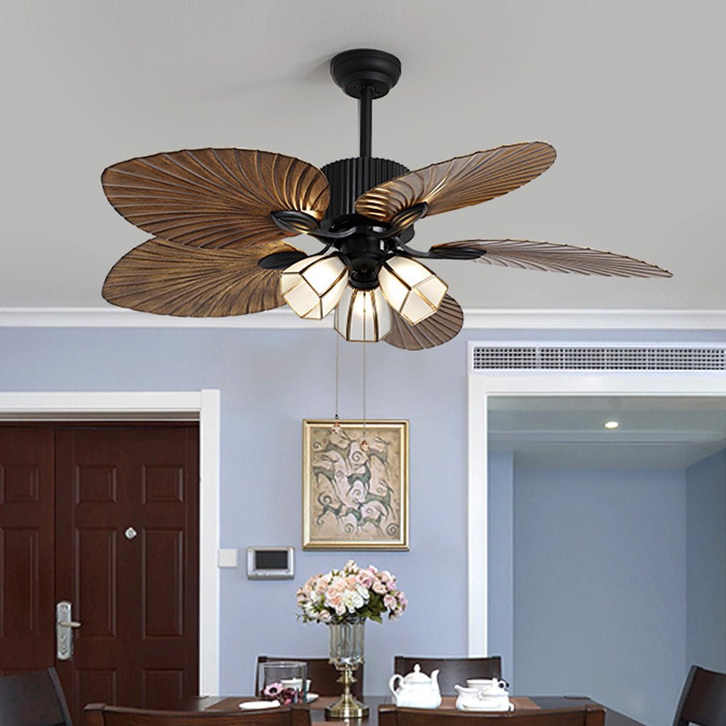 52 Inch Rustic LED Ceiling Fan Light with Remote Control