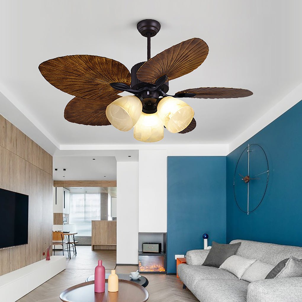 52 Inch Rustic LED Ceiling Fan Light with Remote Control