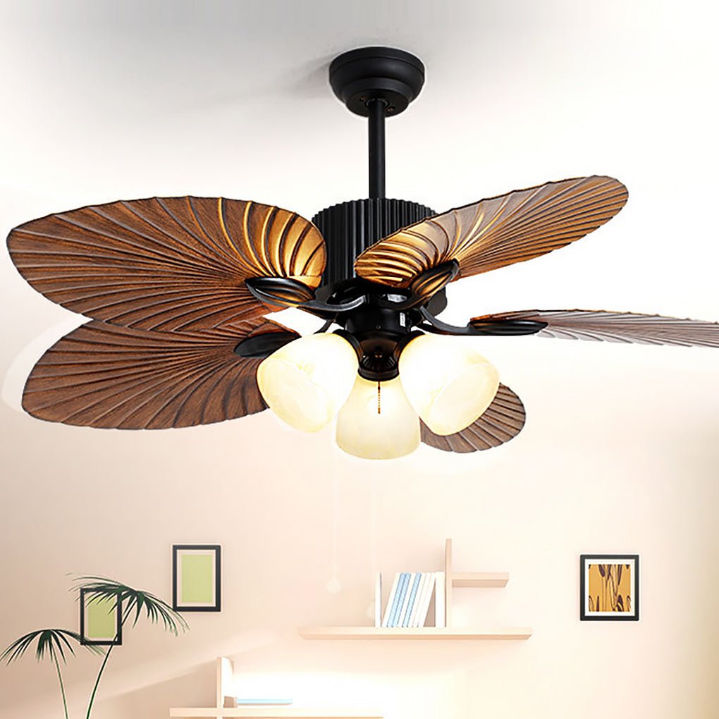 52 Inch Rustic LED Ceiling Fan Light with Remote Control