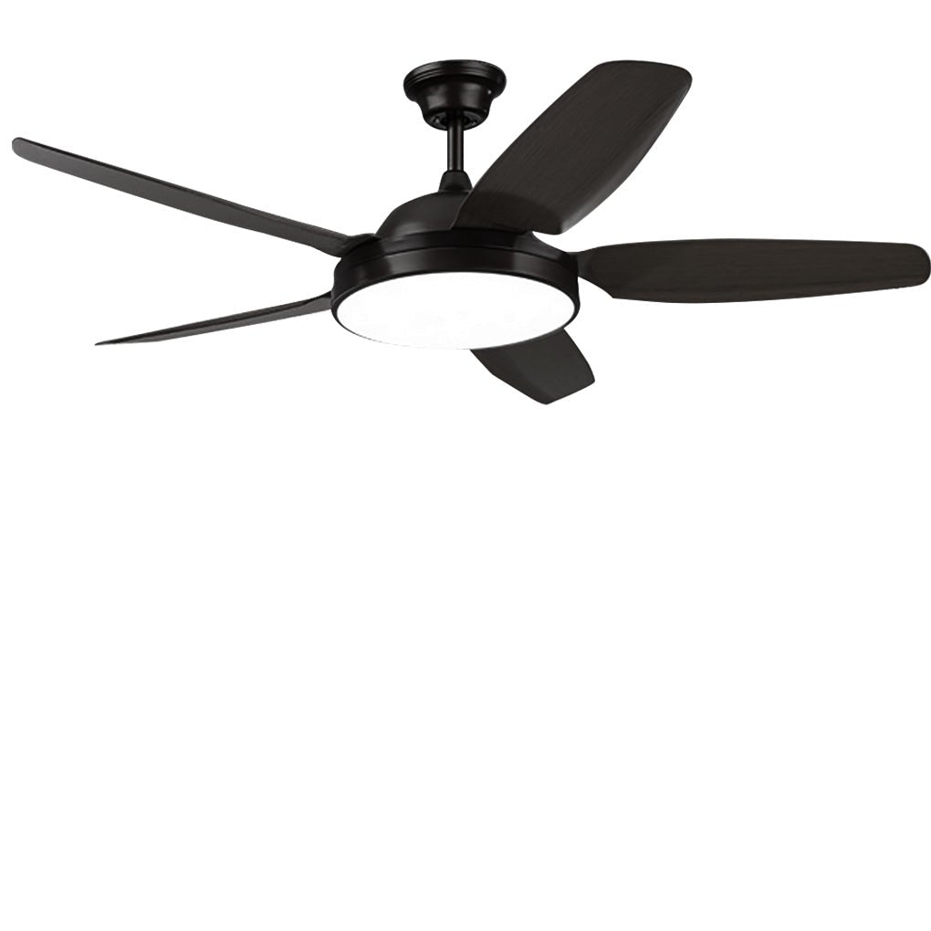 52" Modern Wood Blade Ceiling Fan with Dimmable LED Light