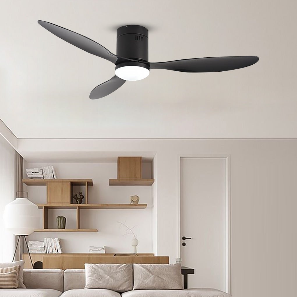 52-Inch Modern LED Ceiling Fan Light with Remote Control Black