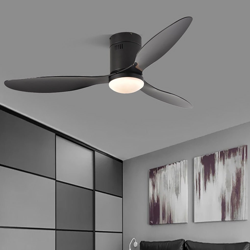 52-Inch Modern LED Ceiling Fan Light with Remote Control Black