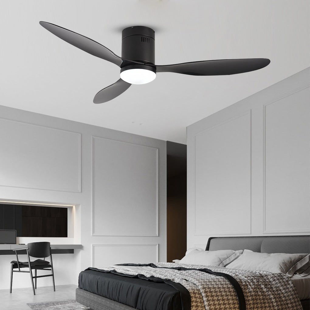 52-Inch Modern LED Ceiling Fan Light with Remote Control Black
