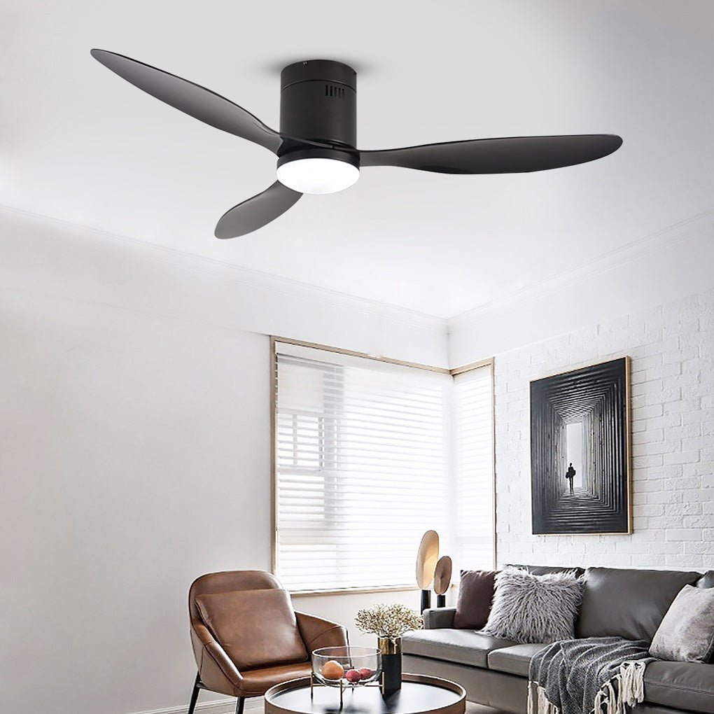 52-Inch Modern LED Ceiling Fan Light with Remote Control Black