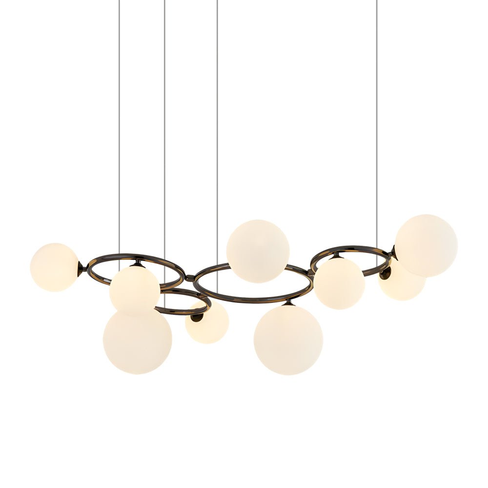 Glass Globe Chandelier with 3-Step Dimming - Modern Circular Design