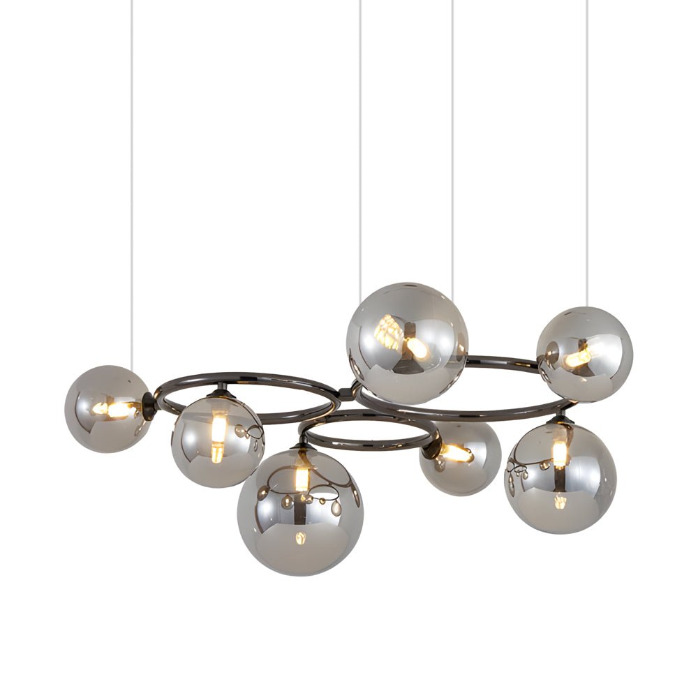 Glass Globe Chandelier with 3-Step Dimming - Modern Circular Design