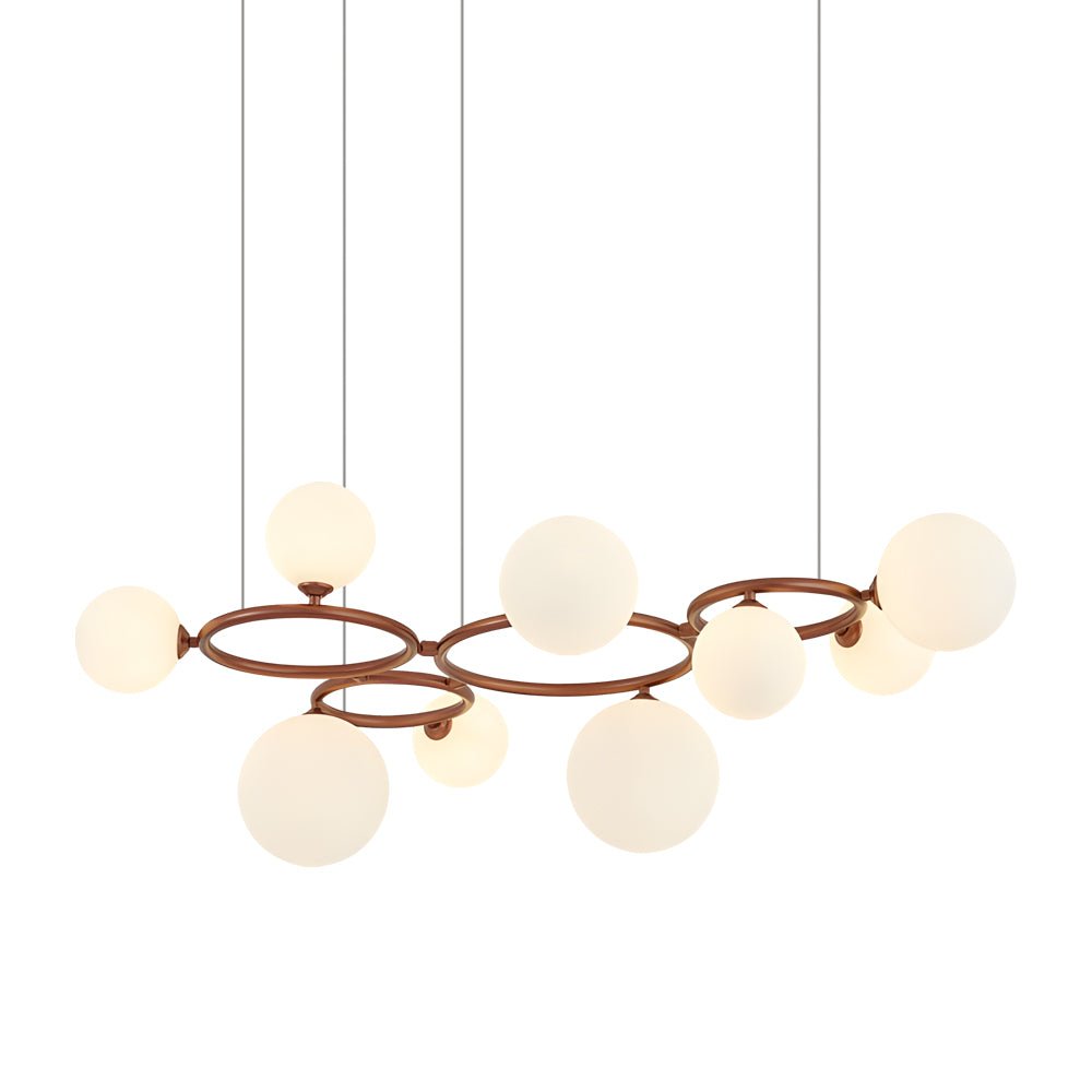 Glass Globe Chandelier with 3-Step Dimming - Modern Circular Design