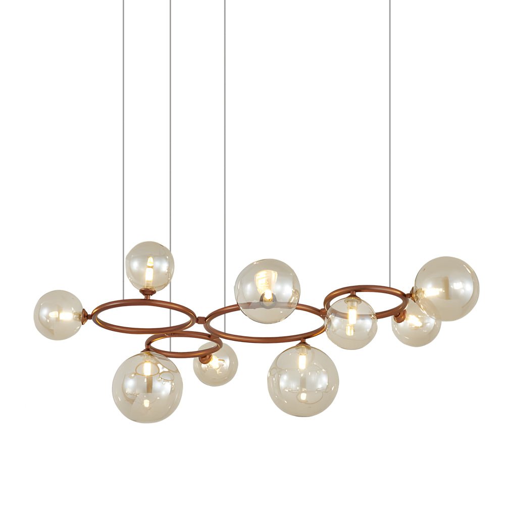 Glass Globe Chandelier with 3-Step Dimming - Modern Circular Design