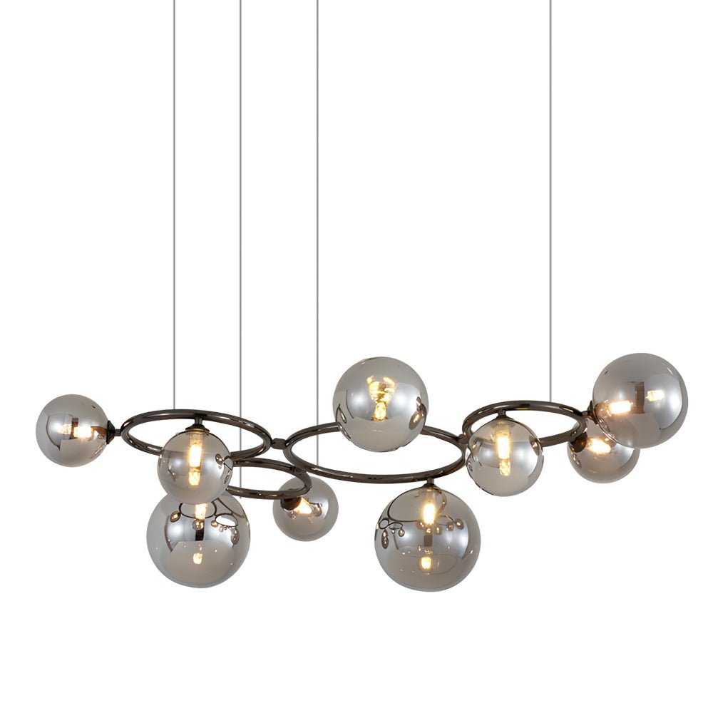 Glass Globe Chandelier with 3-Step Dimming - Modern Circular Design